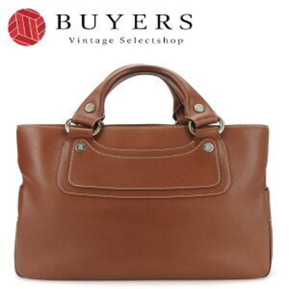 Celine Boogie Bag Leather Handbag Brown